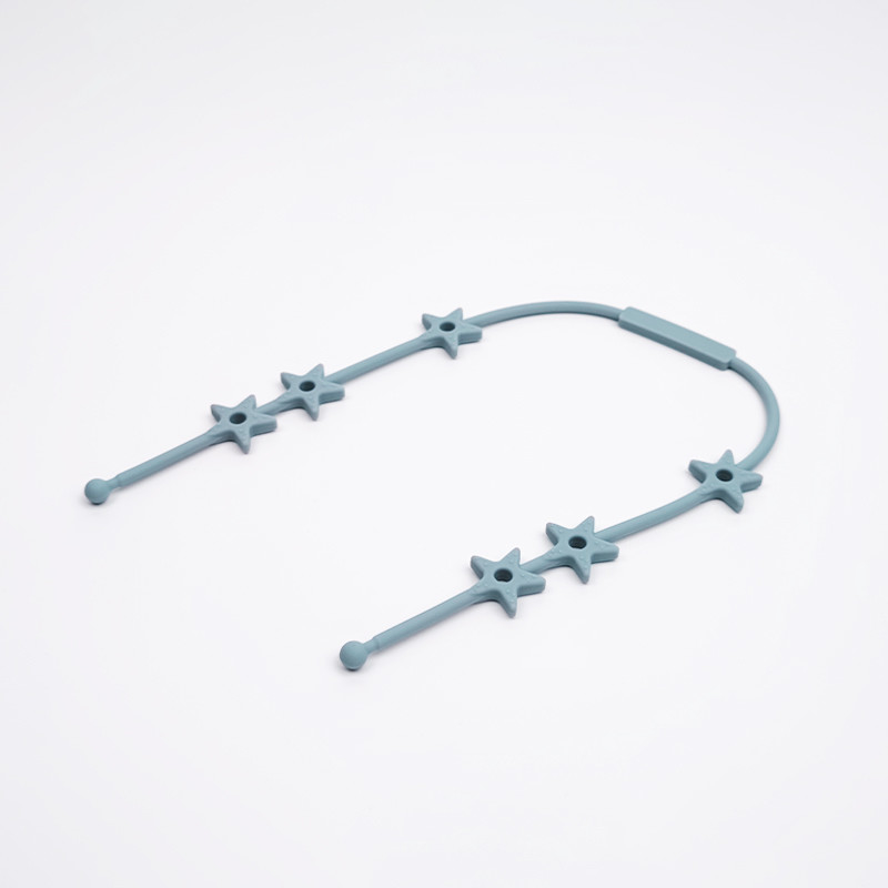 BPA Free Starfish Shaped Baby Silicone Products Anti Dropping Chain