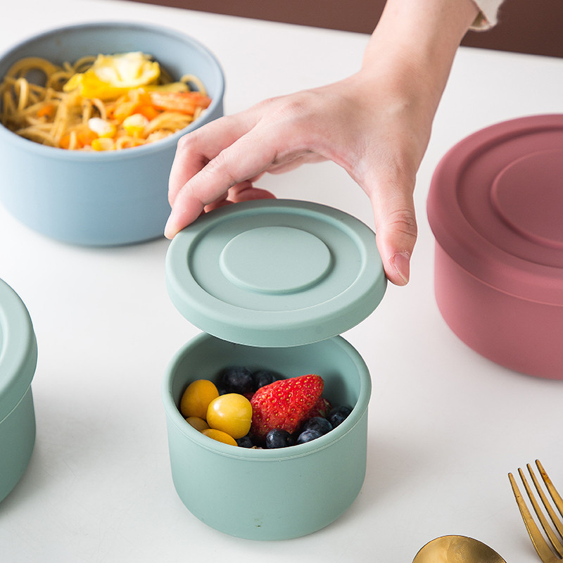 Portable Silicone Food Storage Containers Leakproof Heat Resistant Lunch Box ODM