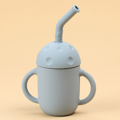 Crianças Leakproof de Straw Cup Double Handle 5oz do silicone da tampa para o bebê mais de 6 meses